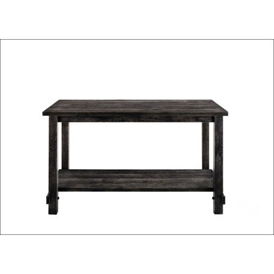 Table grise patinée à hauteur de comptoir