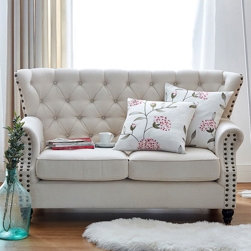 Floral Square Cushion Cover, Burgundy
