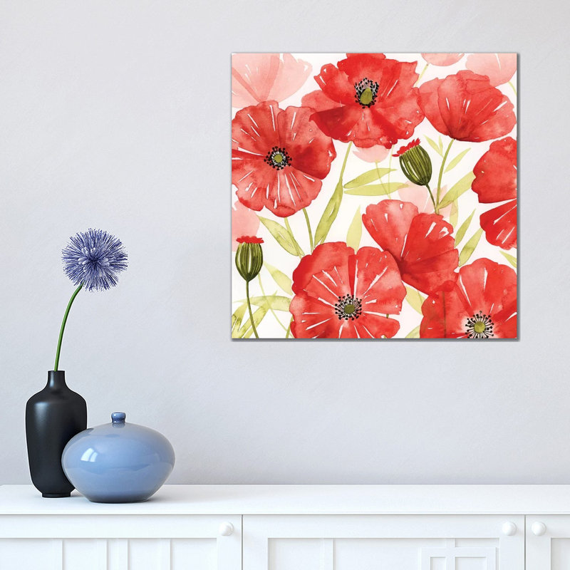 Poppy Screen I by Grace Popp - Wrapped Canvas Painting, 45.72 cm H x 45.72 cm W