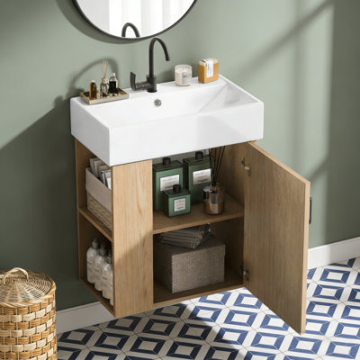 Floating Bathroom Vanity with Ceramic Basin