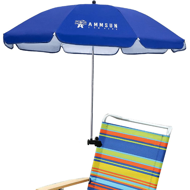 Solution d'ombrage facile: Parasol portatif à pince pour tout arrangement de sièges d'extérieur - Gris, Bleu
