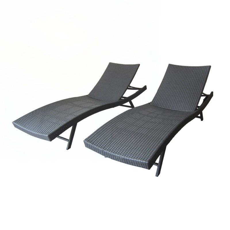 Chaise longue de patio en bois