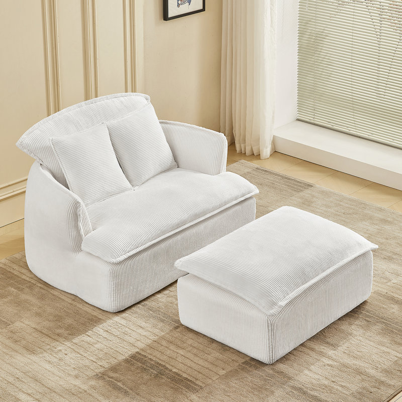 Fauteuil convertible polyvalent avec repose-pieds pour espaces compacts, Beige