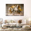 Chevaux blancs dorés sur toile-807544900