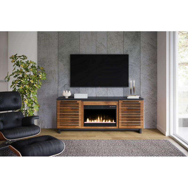 Meuble télé 69 po pour téléviseur de 80 po ou moins, finition bourbon et noire