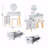 Extendable LED Vanity Table with 5 Drawers & Stool