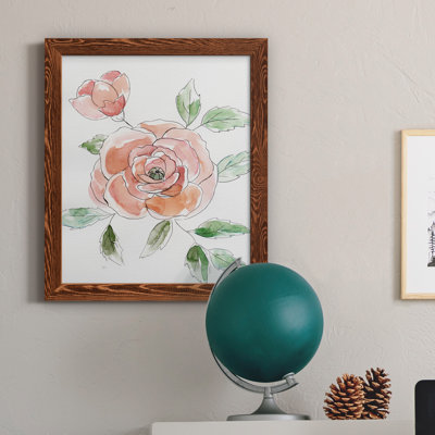 Rose Contour - Peinture sur toile encadrée