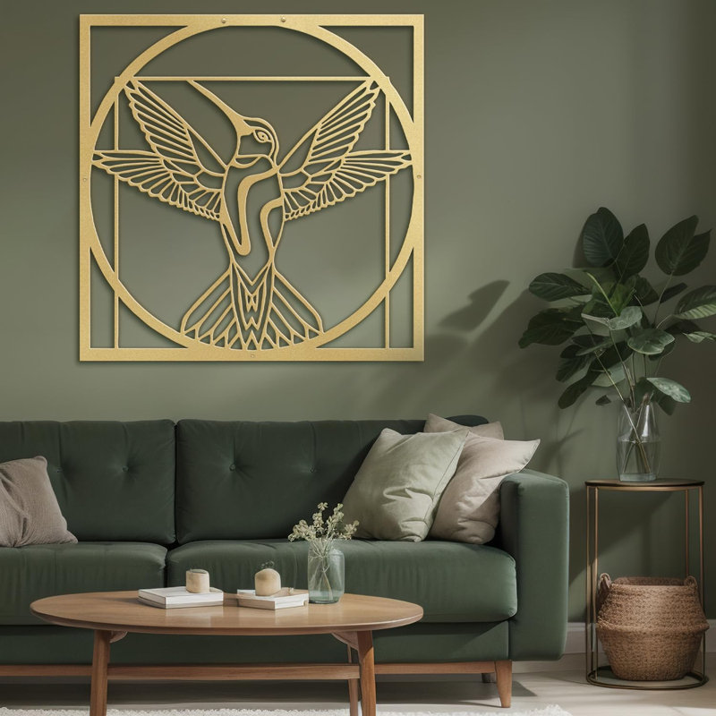 Wall Decor Metal, 30" H x 30" W x 0.05" D, Gold