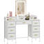 HOMCOM Dressing Table with LED Lighting Mirror and 10 Drawers, White