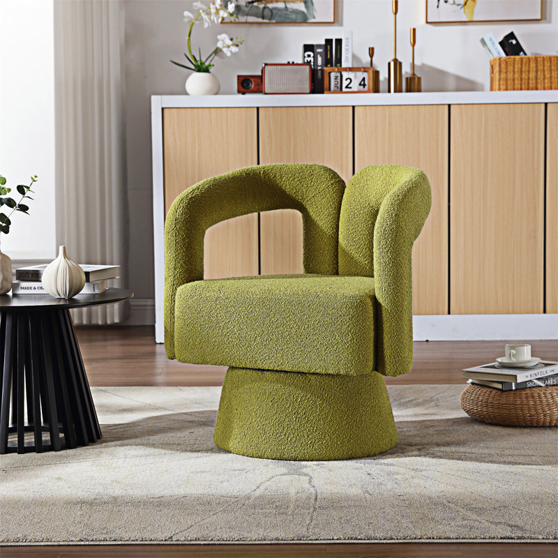 Fauteuil demi-tonneau Accent, Boucle vert olive