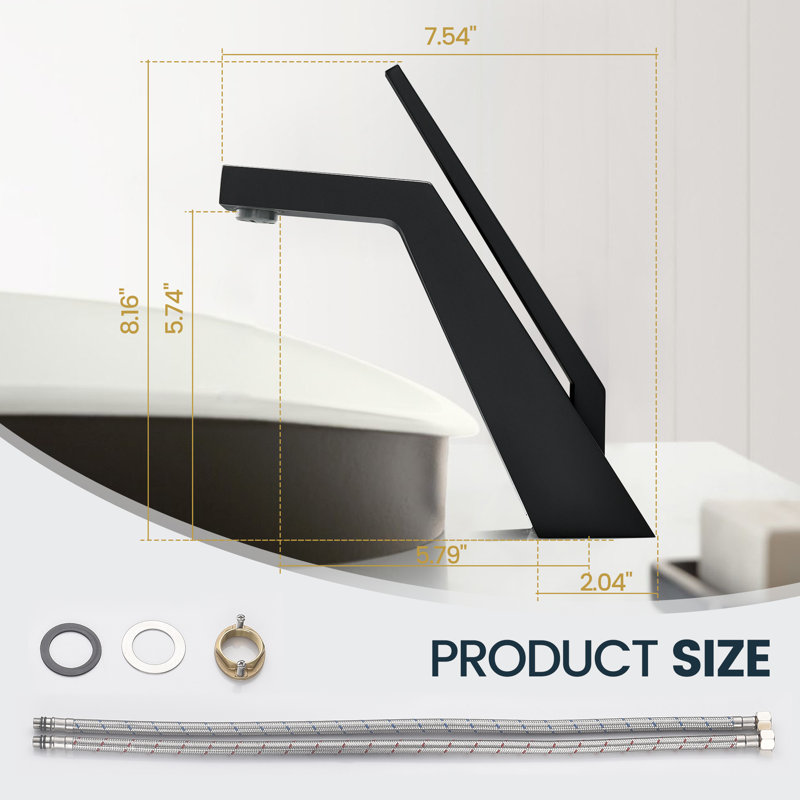 Solid Brass Single Handle Single Hole Creative Bathroom Sink Faucet, Matte Black