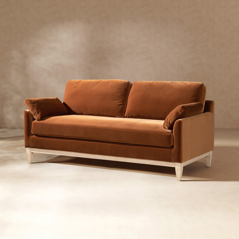 Canapé rembourré 75,5 po Pera, Velours beige français