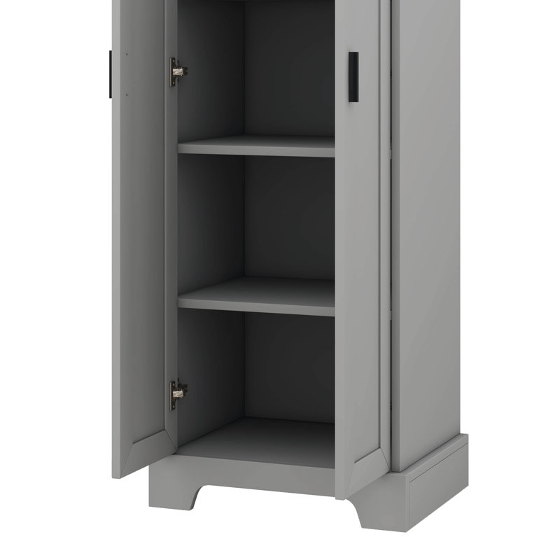 Tall Bathroom Storage Cabinet, Featuring 2 Doors And An Adjustable Shelf, Offering A Practical Storage Solution For Bathrooms