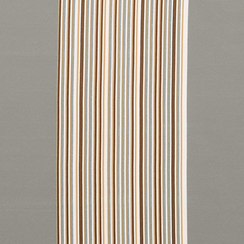 Julia Gray Polyester Stripe Room Darkening Curtain Panels