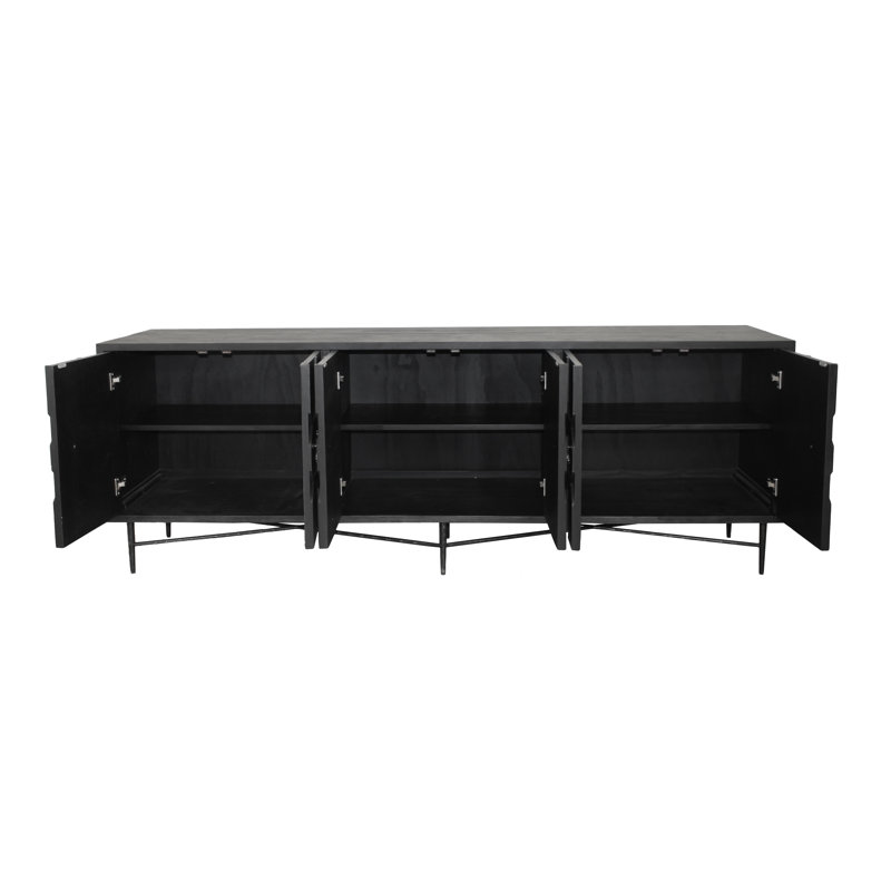 Calis 91'' Solid Wood Sideboard, Black