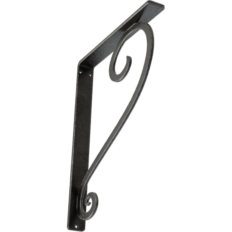 Support en fer forgé Edwards, Étain antique, H 12 po x l 1,5 po x P 10 po