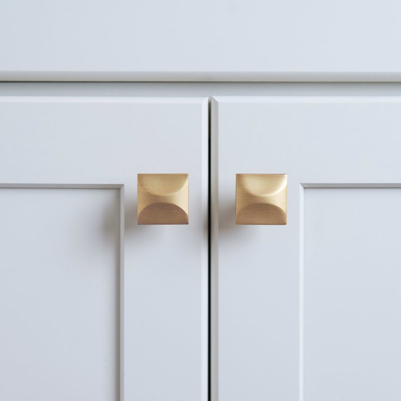 Poignée carrée Crest Collection - bouton d'armoire 1-1 / 4 "x 1-1 / 4" bronze champagne - Quincaillerie de style Mid-Century moderne pour tiroirs et armoires