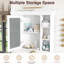 Pharmacie murale 35,51 po x 7,22 po 29,02 po, grand rangement, charnières, tableau, tablettes réglables, fonction de fermeture en douceur, poignée en métal argenté, style luxueux, idéal pour miroir de salle de bain