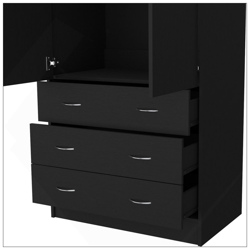 Armoire Ramey, Bedroom, Black, Black
