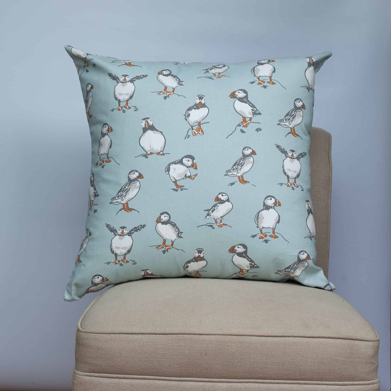 Animal Print Blue Cushion, 58x58cm, Feather filled