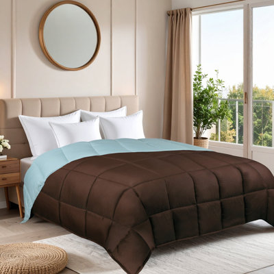 Blue Nile Mills Reversible Solid Down Alternative Comforter All-Season Duvet Insert