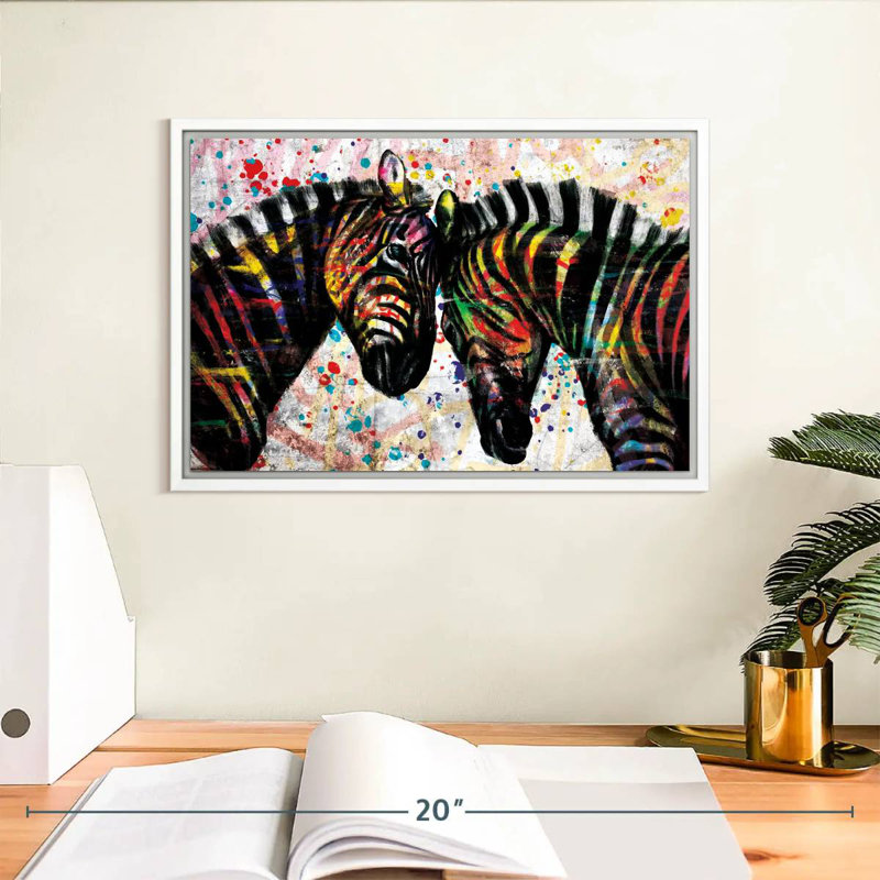 Peindre les zèbres, Cadre flottant blanc, 13 po x 9 po