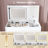 Flip Top Vanity Desk With LED Lighted Mirror & Built-In Outlet, Ideal For Makeup And Storage In Small Spaces, White