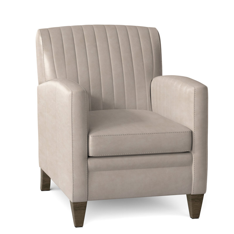 Fauteuil club en cuir véritable de 27,5 po Barnabus, Pavées, Cuir véritable minéral Rio