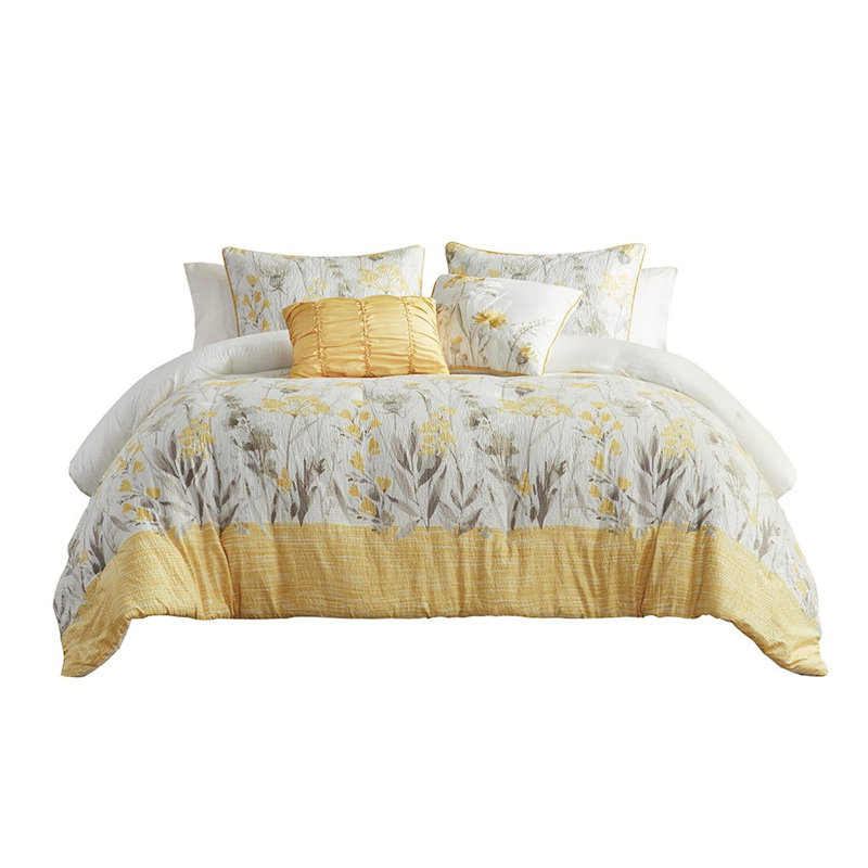 Ensemble de 5 courtepointe en microfibre de coton imprimé, Courtepointe double et 4 pièces supplémentaires
