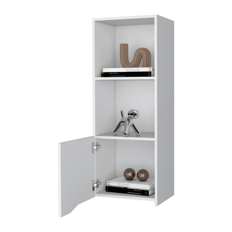 Élégante armoire murale en métal blanc - ajoute une touche de modernité industrielle au salon, Blanc