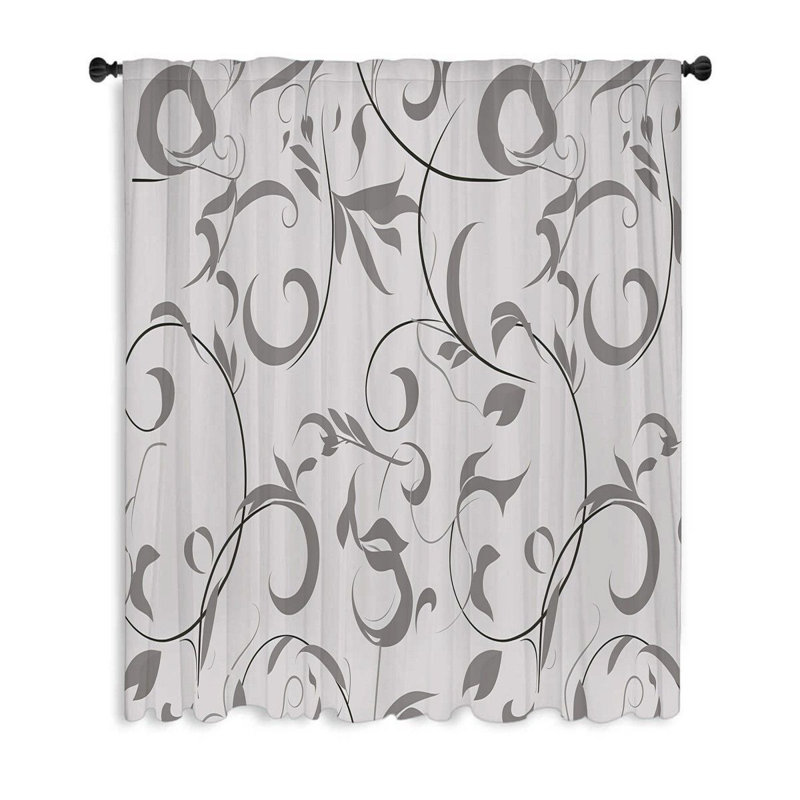 Rideaux à motif floral, occultant et voilages à motif floral - 1 panneau-12344-Occultant filtre beaucoup de lumière-12344