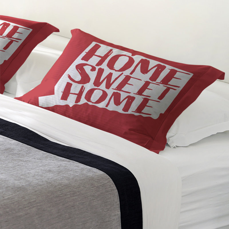 Polyester Sham Set, Microfiber, King, Red