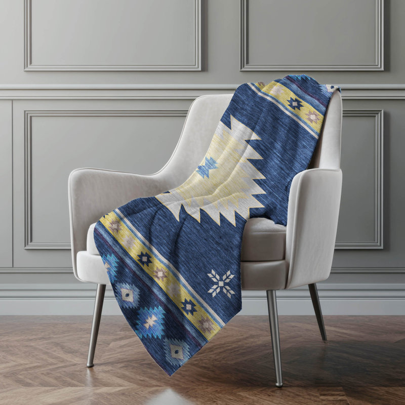 Jeté Sherpa Aztec Addison, Bleu