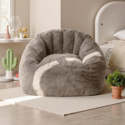Fauteuil à billes surdimensionné de 48 po avec mousse haute densité, housse amovible et base antidérapante pour le salon ou la chambre à coucher