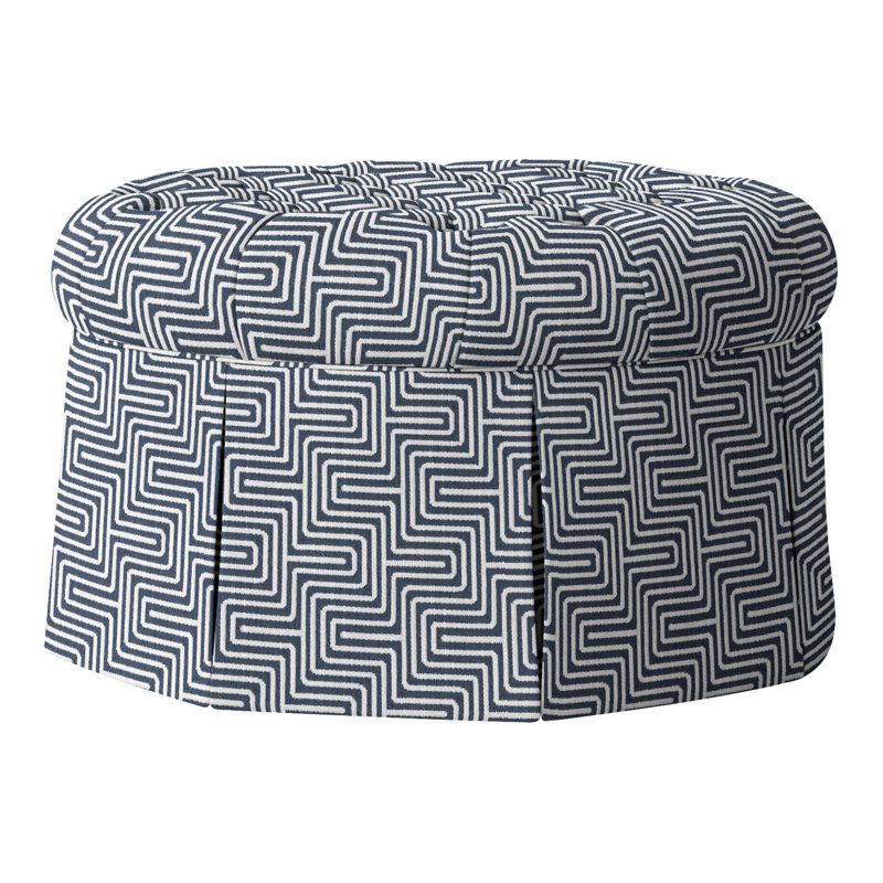 Repose-pieds cocktail capitonné rond 35 po Alma, Perigold Indigo