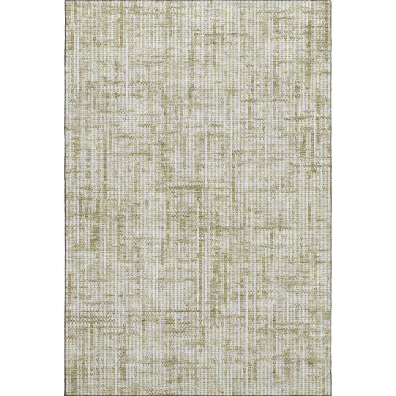 Premium Machine Washable Mayfield AMF2130 Striped Rug, 10' x 14', Beige