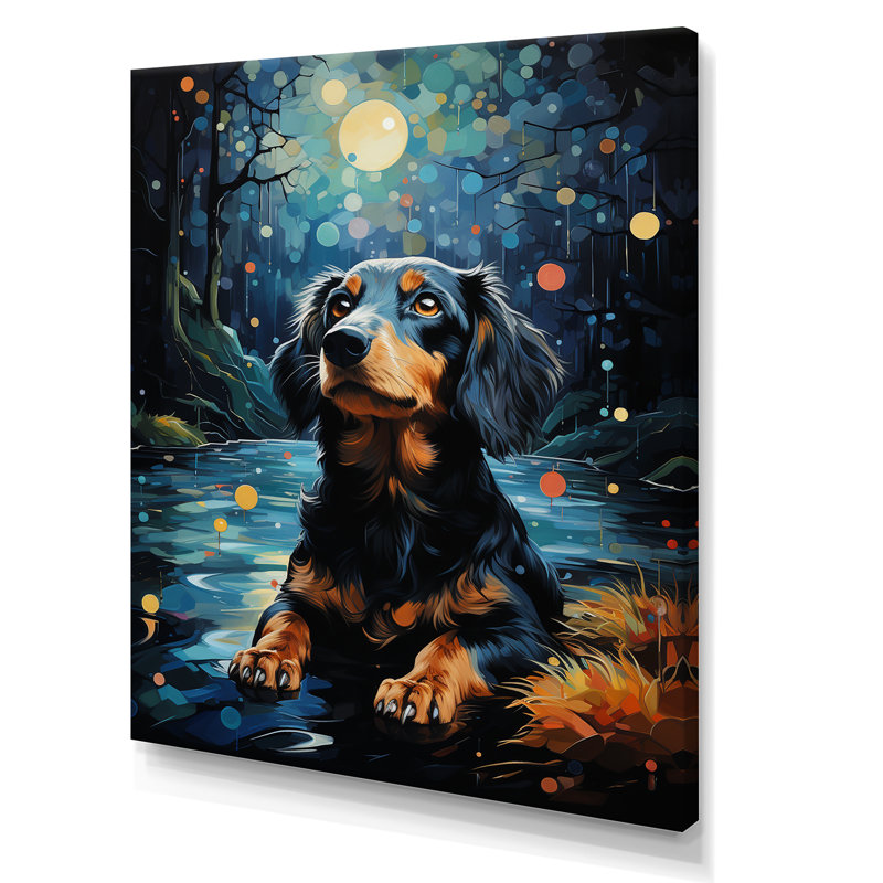 «Dachshund Dreamscape I» sur toile, Toile tendue, H 20 po x l 12 po x P 1 po