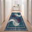 Tapis Alder2 Modern Circles géométrique bleu sarcelle et blanc, lavable à la machine, antidérapant, à poils courts, pour l'intérieur et l'extérieur, adapté aux animaux domestiques, idéal pour le salon, la chambre, la salle à manger, l'entrée, le corridor ou le bureau.-81890858