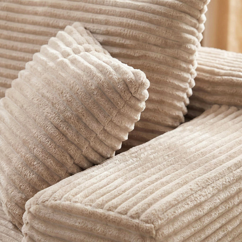 Causeuse en velours côtelé Corduroy, Velours côtelé chameau, L 69,00 po