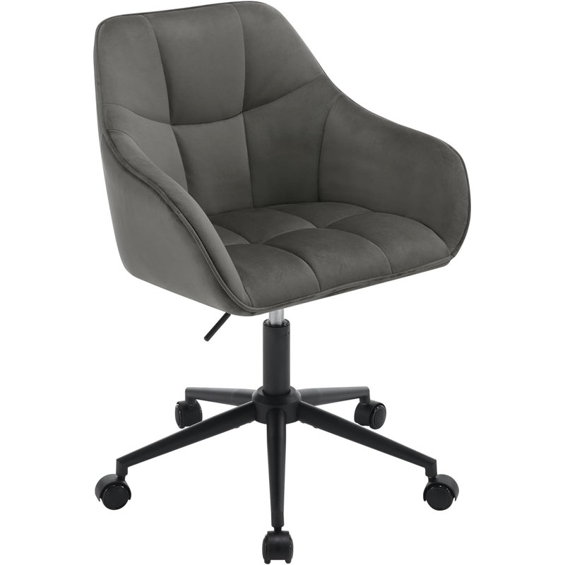 Failand Velvet Task Chair, Dark Grey