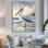 Art mural sur toile Avantika Soaring Solitude Pelican By The Sea I - Heron