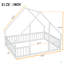 Lit de plancher en bois en forme de maison avec clôture, garde-corps-214928672
