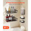 Ensemble 5 pièces de support de douche adhésif pour rangement et organisation dans la salle de bain, installation sans perceuse, tablettes antirouille et durables