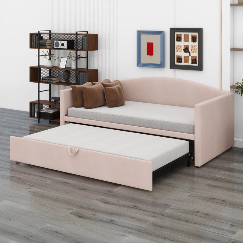 Lit de jour avec couchette extensible, Rose