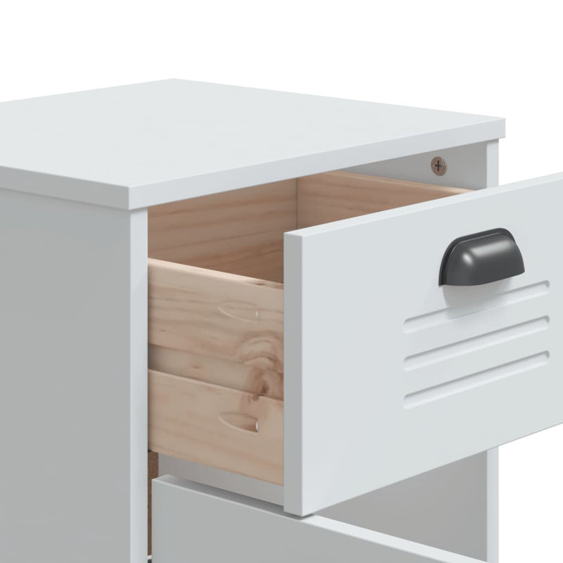 Aayaan 40cm W Plastic Bedside Table, White