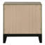 Ensemble de chambre à coucher Sutter taupe clair pour lit simple, comprenant un lit à panneaux, une commode et une table de chevet.