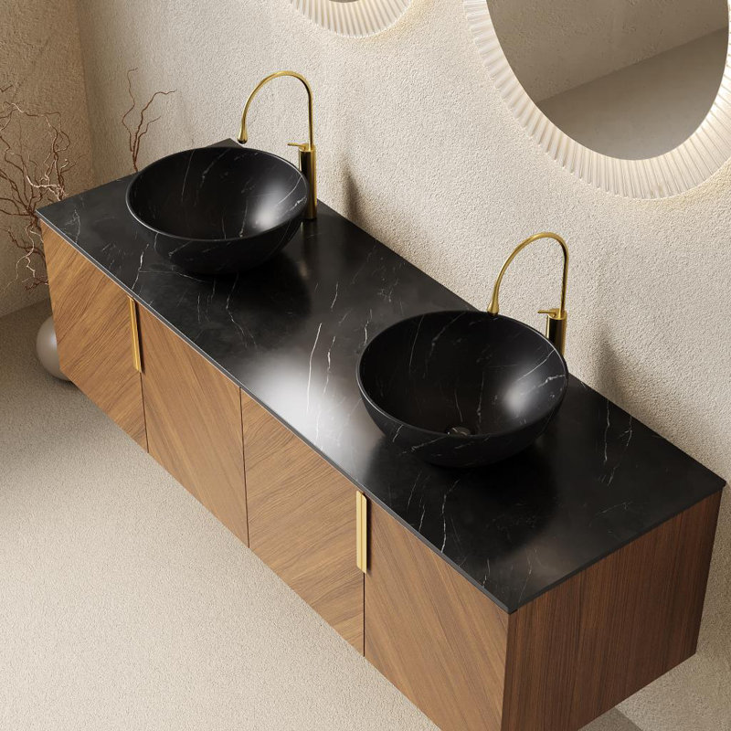 60" bathroom vanity with ceramic sink