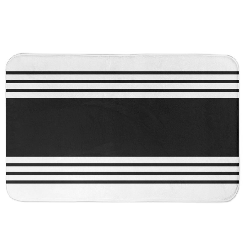 Alrun Non-Slip Bath Rug, Black