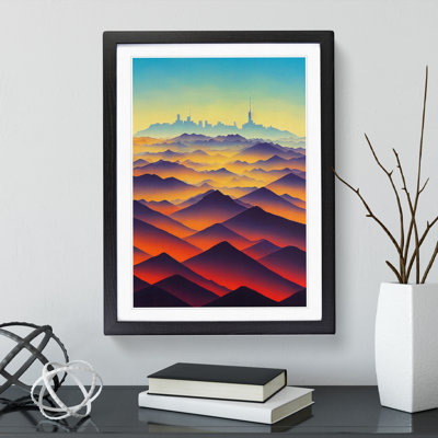 Watercoloured Mountain Landscape No.6 - Single Picture Frame Print