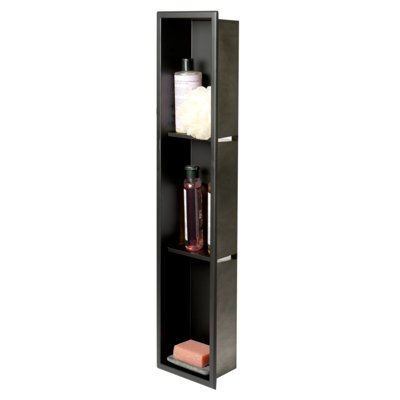Étagère de douche verticale en acier inoxydable à triple niche